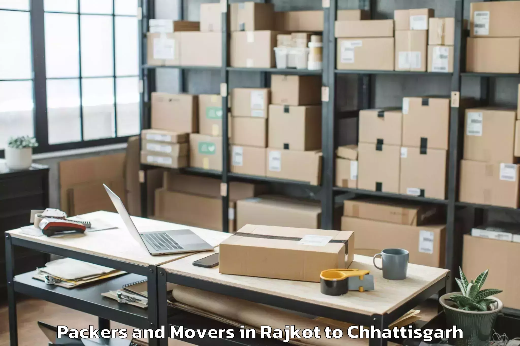 Professional Rajkot to Icfai University Raipur Durg Packers And Movers